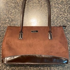 Kate Spade Brown Suede and Leather Handbag